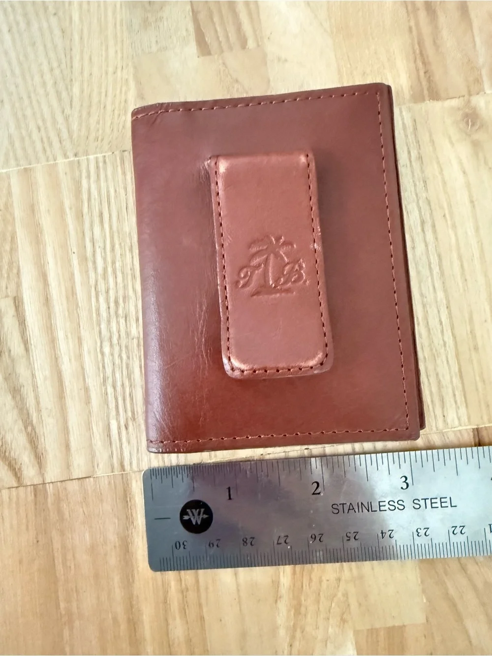 Tommy Bahama brown leather money clip wallet